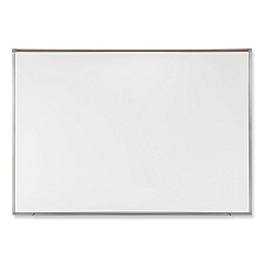 Ghent Proma Magnetic Porcelain Projection Whiteboard with Satin Aluminum Frame, 72.5 x 48.5, White Surface (GHEPRM1464)