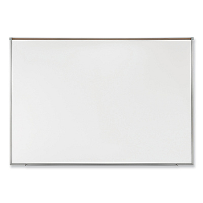 Ghent Proma Magnetic Porcelain Projection Whiteboard with Satin Aluminum Frame, 72.5 x 48.5, White Surface (GHEPRM1464)