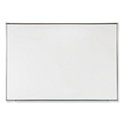 Ghent Proma Magnetic Porcelain Projection Whiteboard with Satin Aluminum Frame, 96.5 x 48.5, White Surface (GHEPRM1484)