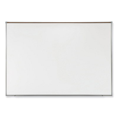 Ghent Proma Magnetic Porcelain Projection Whiteboard with Satin Aluminum Frame, 96.5 x 48.5, White Surface (GHEPRM1484)