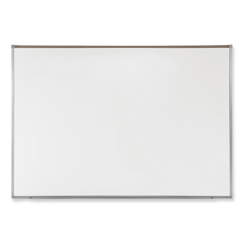 Ghent Proma Magnetic Porcelain Projection Whiteboard with Satin Aluminum Frame, 96.5 x 48.5, White Surface (GHEPRM1484)