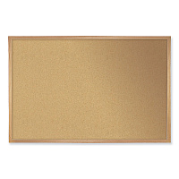 Ghent Natural Cork Bulletin Board with Frame, 120.5 x 48.5, Tan Surface, Oak Frame (GHEWK410)