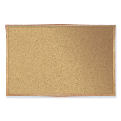 Ghent Natural Cork Bulletin Board with Frame, 120.5 x 48.5, Tan Surface, Oak Frame (GHEWK410)