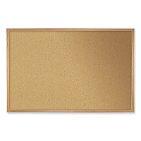 Ghent Natural Cork Bulletin Board with Frame, 144.5 x 48.5, Tan Surface, Oak Frame (GHEWK412)