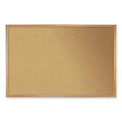 Ghent Natural Cork Bulletin Board with Frame, 144.5 x 48.5, Tan Surface, Oak Frame (GHEWK412)
