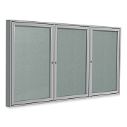 Ghent Enclosed Outdoor Bulletin Board, 72 x 36, Silver Surface, Satin Aluminum Frame (GHEPA33672VX193)
