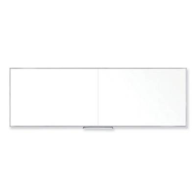 Ghent Non-Magnetic Whiteboard with Aluminum Frame, 144.63 x 48.47, White Surface, Satin Aluminum Frame (GHEM24124)