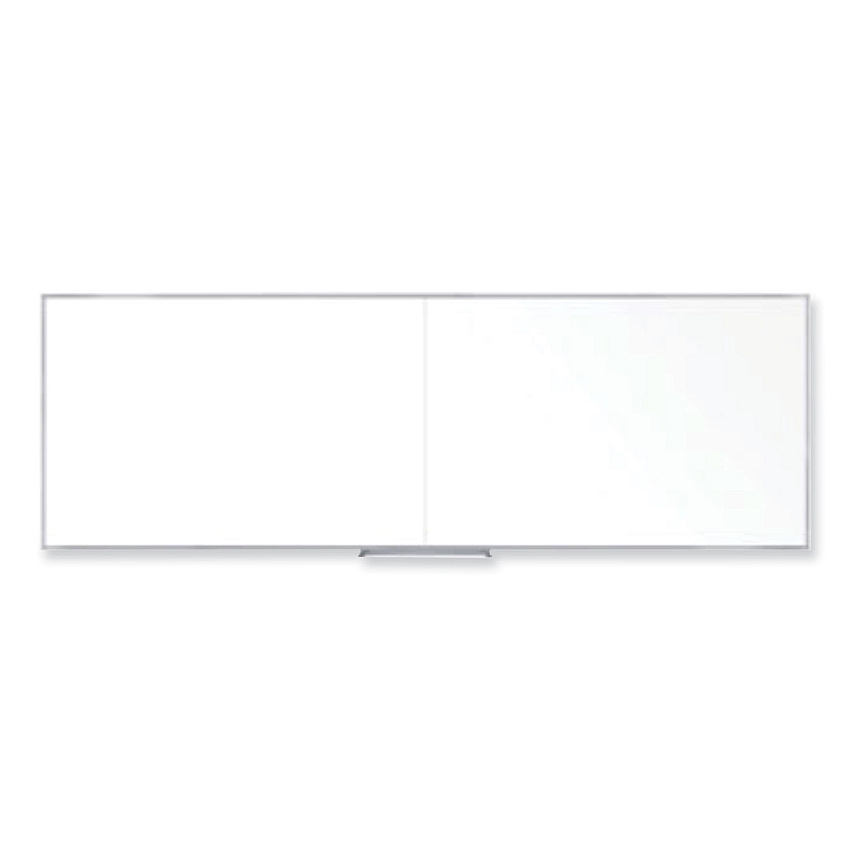 Ghent Non-Magnetic Whiteboard with Aluminum Frame, 144.63 x 48.47, White Surface, Satin Aluminum Frame (GHEM24124)