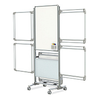 Ghent Nexus Easel Whiteboard, 32 x 76.13, White Surface, Satin Aluminum Frame (GHENEX204EP4FR)
