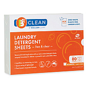 Boulder Clean Laundry Detergent Sheets, Free and Clear, 40/Pack, 12 Packs/Carton (BCL607476CT)