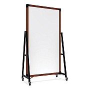 Ghent Prest Mobile Magnetic Whiteboard, 40.5 x 73.75, White Surface, Caramel Oak Wood Frame (GHEPRS6M7440BC)