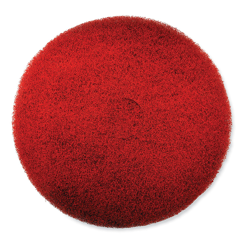 SC Johnson Professional EZ CARE Heavy Duty Scrub Pad, 17" Diameter, Red/Gray, 5/Carton (SJN311183)
