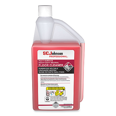 SC Johnson Professional Heavy Duty Neutral Floor Cleaner, Fresh Scent, 32 oz Squeeze and Pour Bottle, 6/Carton (SJN680081)