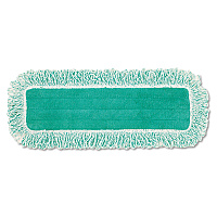 Rubbermaid Commercial Dust Pad with Fringe, Microfiber, 18" Long, Green, 6/Carton (RCPQ418GNCT)