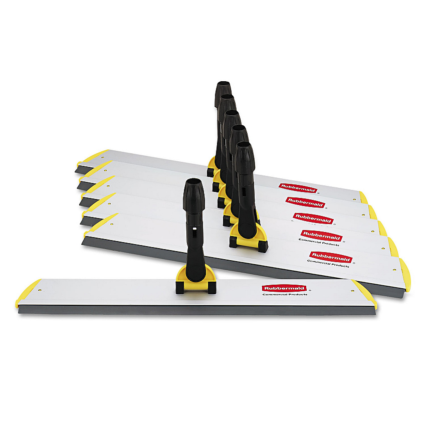 Rubbermaid Commercial HYGEN HYGEN Quick Connect S-S Frame, Squeegee, 24w x 4 1/2d, Aluminum, Yellow (RCPQ570)