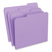 Universal Reinforced Top-Tab File Folders, 1/3-Cut Tabs: Assorted, Letter Size, 1" Expansion, Violet, 100/Box (16165)