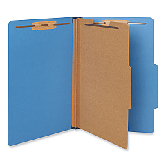 Universal Bright Colored Pressboard Classification Folders, 2" Expansion, 1 Divider, 4 Fasteners, Legal Size, Cobalt Blue, 10/Box (UNV10211)