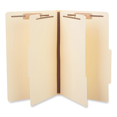 Universal Six-Section Classification Folders, 2" Expansion, 2 Dividers, 6 Fasteners, Legal Size, Manila Exterior, 15/Box (UNV10310)