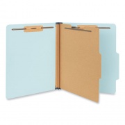 Universal Four-Section Pressboard Classification Folders, 1 Divider, Letter Size, Light Blue, 20/Box (10404)