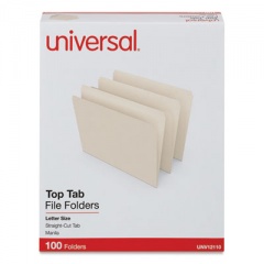 Universal Top Tab File Folders, Straight Tabs, Letter Size, 0.75" Expansion, Manila, 100/Box (12110)