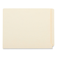 Universal Deluxe Reinforced End Tab Folders, 9" High Front, Straight Tabs, Letter Size, 0.75" Expansion, Manila, 100/Box (UNV13300)