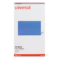 Universal Deluxe Bright Color Hanging File Folders, Legal Size, 1/5-Cut Tabs, Blue, 25/Box (UNV14216)