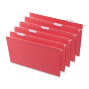 Universal Deluxe Bright Color Hanging File Folders, Legal Size, 1/5-Cut Tabs, Red, 25/Box (14218)