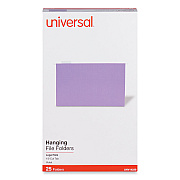 Universal Deluxe Bright Color Hanging File Folders, Legal Size, 1/5-Cut Tabs, Violet, 25/Box (UNV14220)