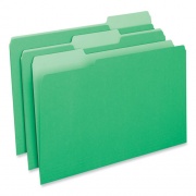 Universal Interior File Folders, 1/3-Cut Tabs: Assorted, Legal Size, 11-pt Stock, Green, 100/Box (15302)
