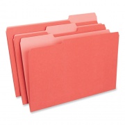 Universal Interior File Folders, 1/3-Cut Tabs: Assorted, Legal Size, 11-pt Stock, Red, 100/Box (15303)