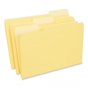 Universal Interior File Folders, 1/3-Cut Tabs: Assorted, Legal Size, 11-pt Stock, Yellow, 100/Box (15304)