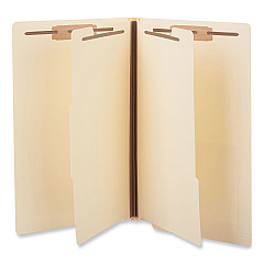 Universal Six-Section Manila End Tab Classification Folders, 2" Expansion, 2 Dividers, 6 Fasteners, Legal Size, Manila Exterior, 10/Box (UNV16151)