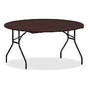 Alera Round Wood Folding Table, 59" Diameter x 29.13h, Mahogany (ALEFT7260DMY)