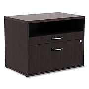 Alera Open Office Desk Series Low File Cabinet Credenza, 2-Drawer: Pencil/File,Legal/Letter,1 Shelf,Espresso,29.5x19.13x22.88 (ALELS583020ES)