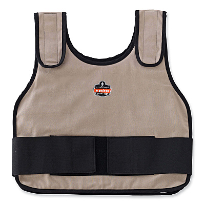 ergodyne Chill-Its 6225 Premium FR Phase Change Cooling Vest, Modacrylic Cotton, Large/X-Large, Khaki (EGO12204)