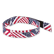 ergodyne Chill-Its 6705 Cooling Embedded Polymers Hook and Loop Bandana Headband, One Size Fits Most, Stars and Stripes (EGO12313)