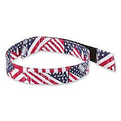 ergodyne Chill-Its 6705 Cooling Embedded Polymers Hook and Loop Bandana Headband, One Size Fits Most, Stars and Stripes (EGO12313)