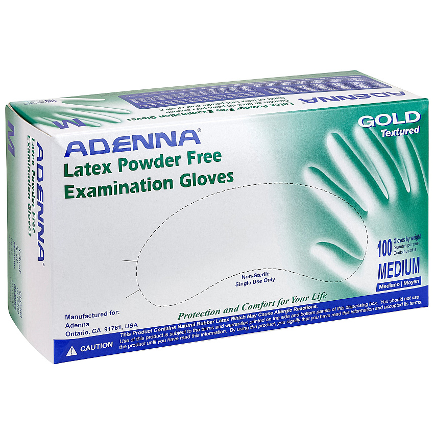 Gold Latex Powder Free 6 Mil Exam Gloves White Med, Case Of 1000 (GLD265)