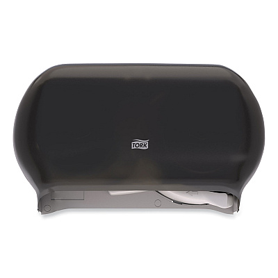 Tork Twin Standard Roll Bath Tissue Dispenser, 12.75 x 5.57 x 8.25, Smoke (TRK59TR)