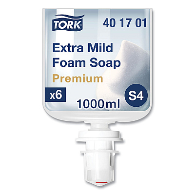 Tork Premium Extra Mild Foam Soap Refill, Sensitive Skin, Unscented, 1 L, 6/Carton (TRK401701)