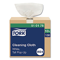 Tork Cleaning Cloth, 8.46 x 16.13, White, 100 Wipes/Box, 10 Boxes/Carton (TRK510176)