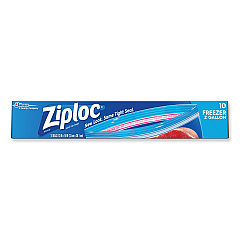 Ziploc Zipper Freezer Bags, 2 gal, 13" x 15", Clear, 10/Box (SJN314446)
