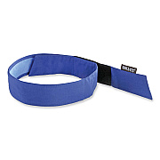 ergodyne Chill-Its 6705CT Cooling PVA Hook and Loop Bandana Headband, One Size Fits Most, Solid Blue (EGO12577)