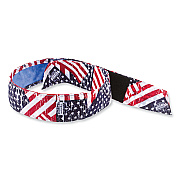 ergodyne Chill-Its 6705CT Cooling PVA Hook and Loop Bandana Headband, One Size Fits Most, Stars & Stripes (EGO12571)