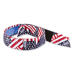ergodyne Chill-Its 6705CT Cooling PVA Hook and Loop Bandana Headband, One Size Fits Most, Stars & Stripes (EGO12571)