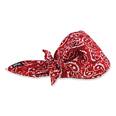 ergodyne Chill-Its 6710CT Cooling PVA Tie Bandana Triangle Hat, One Size Fits Most, Red Western (EGO12583)