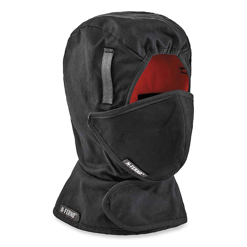 ergodyne N-Ferno 6871 2-Layer Winter Liner + Mouthpiece Kit, Fleece/Cotton, One Size Fits Most, Black (EGO16871)