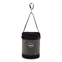 ergodyne Arsenal 5940T Swiveling Carabiner Canvas Hoist Bucket and Top, 150 lb, Gray (EGO14840)