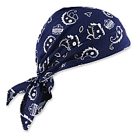 ergodyne Chill-Its 6710CT Cooling PVA Tie Bandana Triangle Hat, One Size Fits Most, Navy Western (EGO12584)