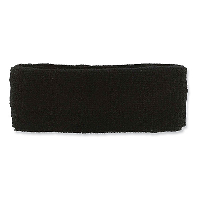 ergodyne Chill-Its 6550 Head Terry Cloth Sweatband, Cotton Terry, One Size Fits Most, Black (EGO12452)